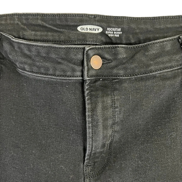 Old Navy Black Rockstar Super Skinny High Rise Jeans Plus Size 22 Denim Bottoms - Picture 7 of 7